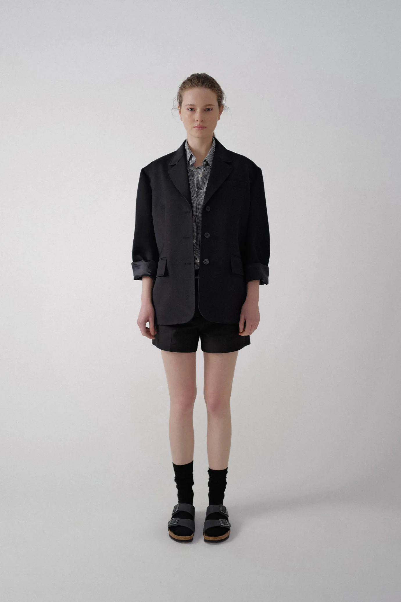 Nothing written Outwears-3RD / Single oversized wool jacket (Dark navy)
