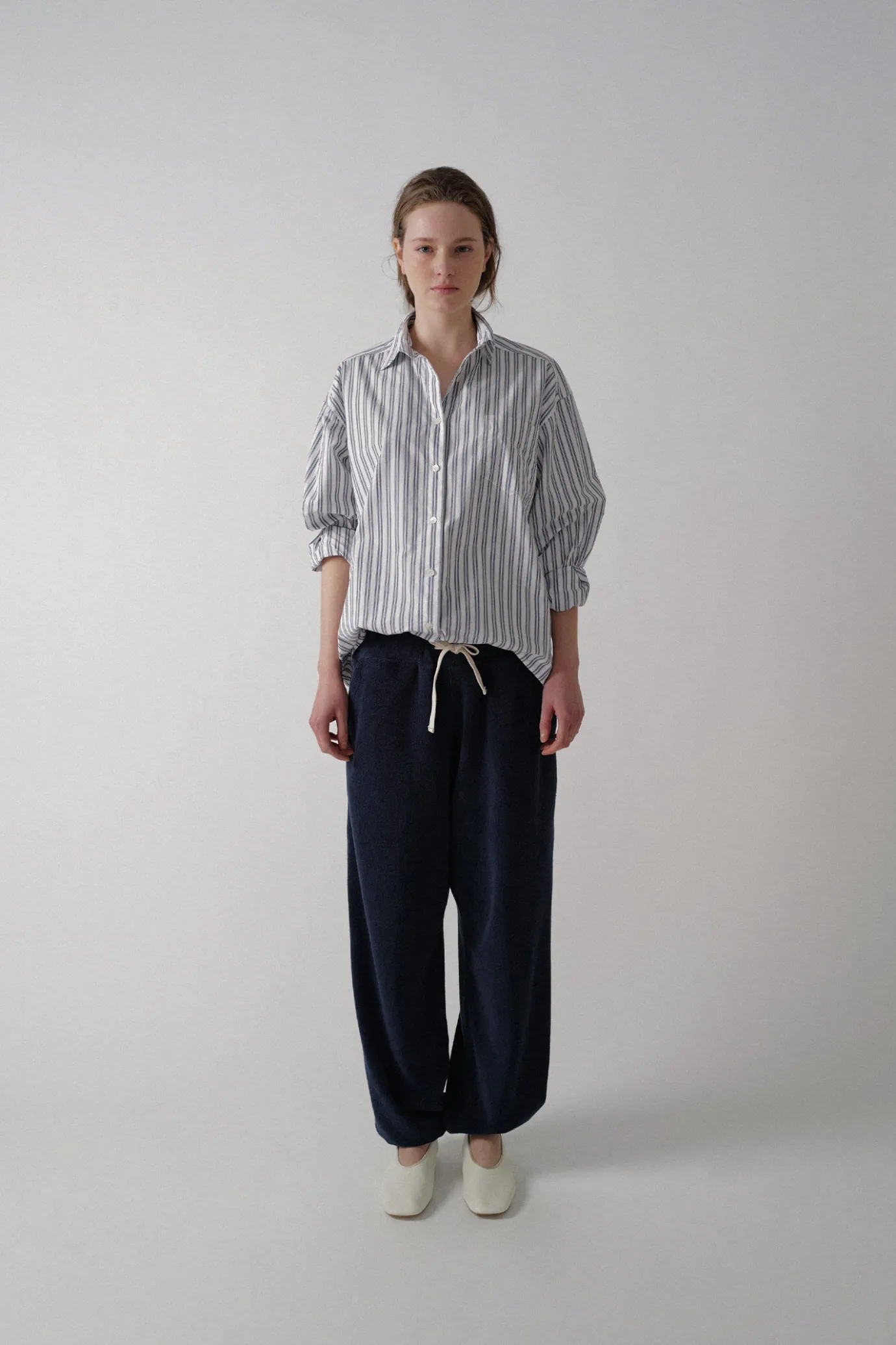 Nothing written Shirt-3RD / Sunné stripe shirt (Blue)