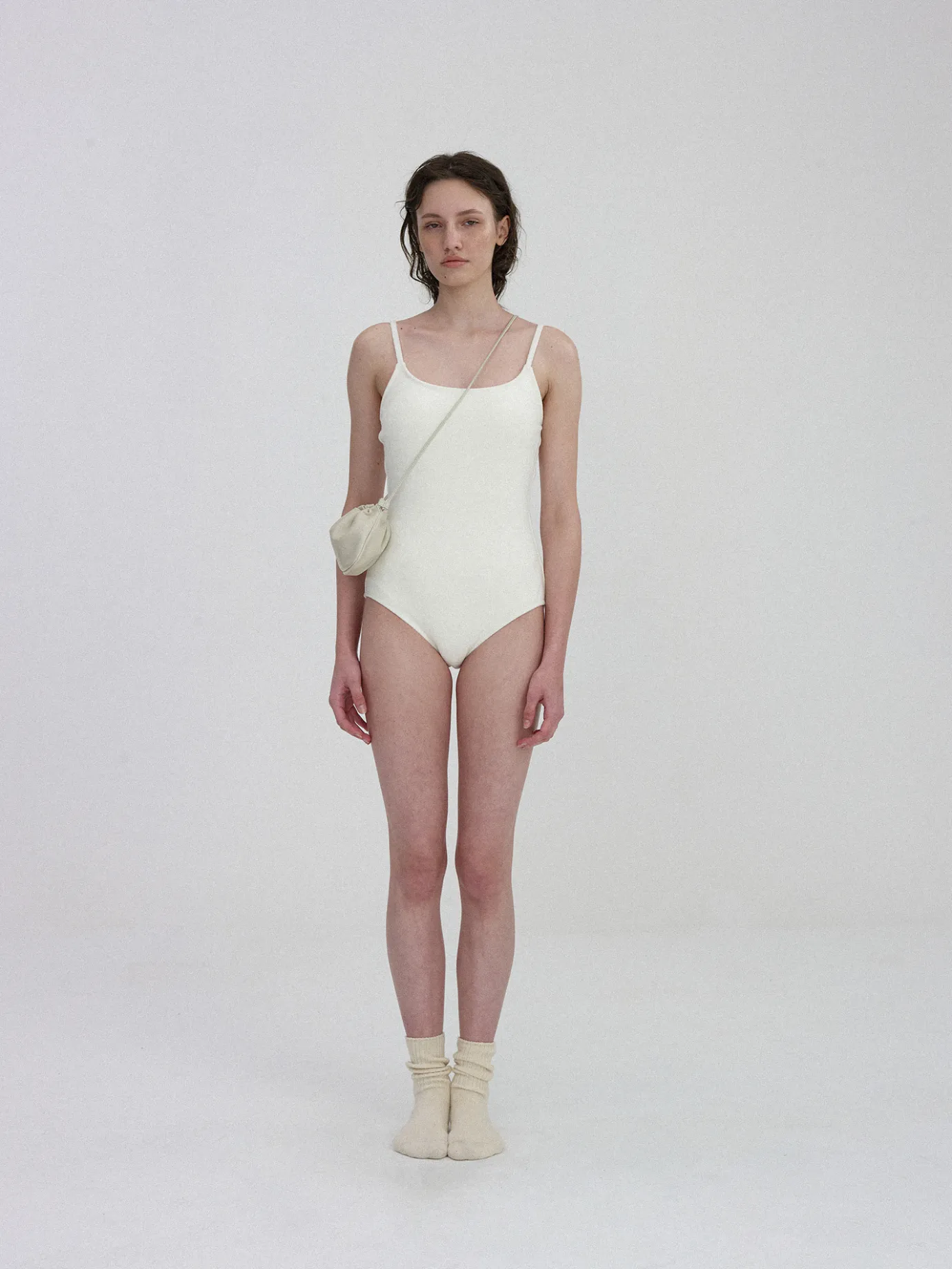 Nothing written Swimwear-3RD / Terry one-piece swim suit (White)