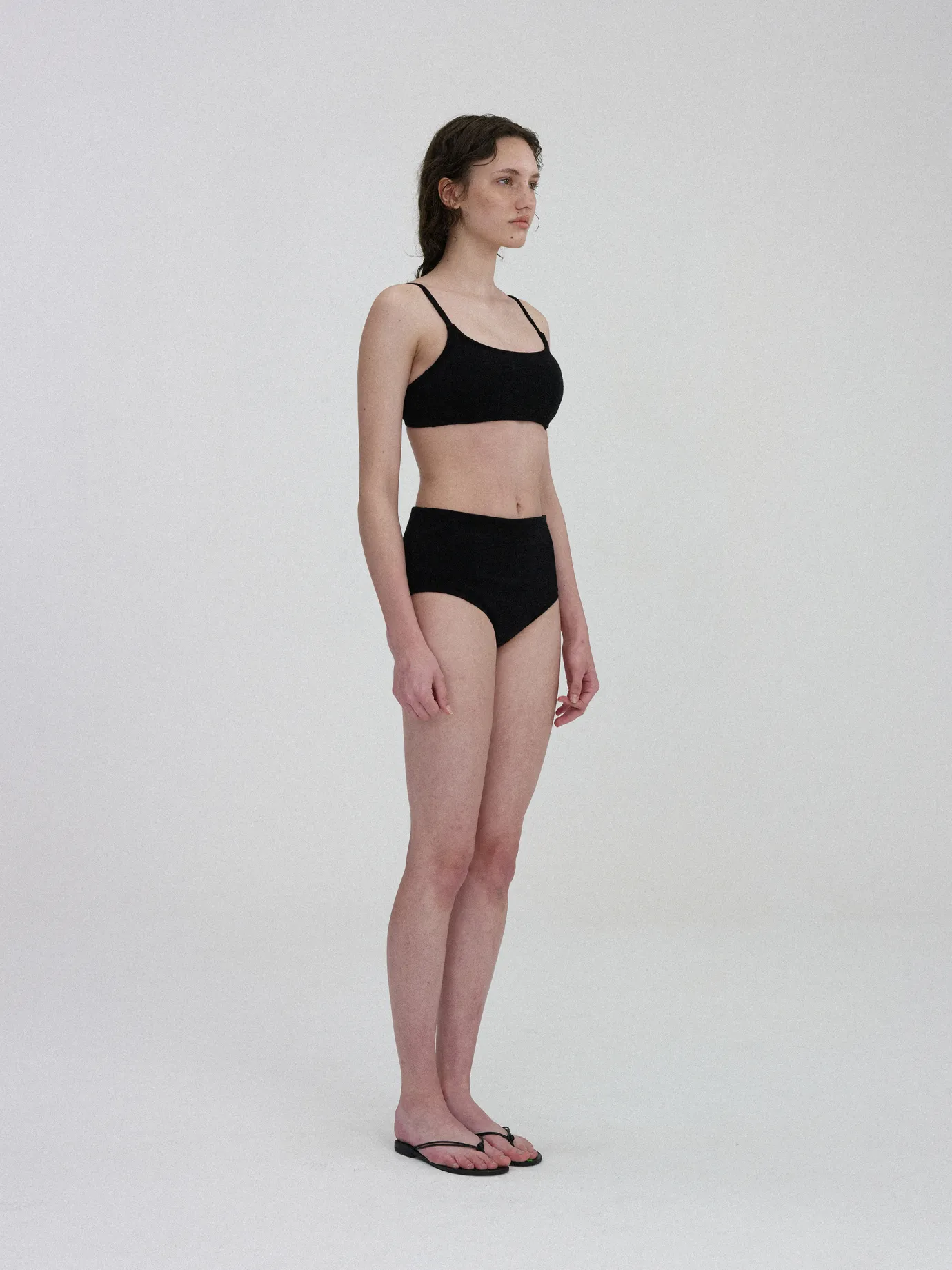 Nothing written Swimwear-Terry cotton bikini (Black)