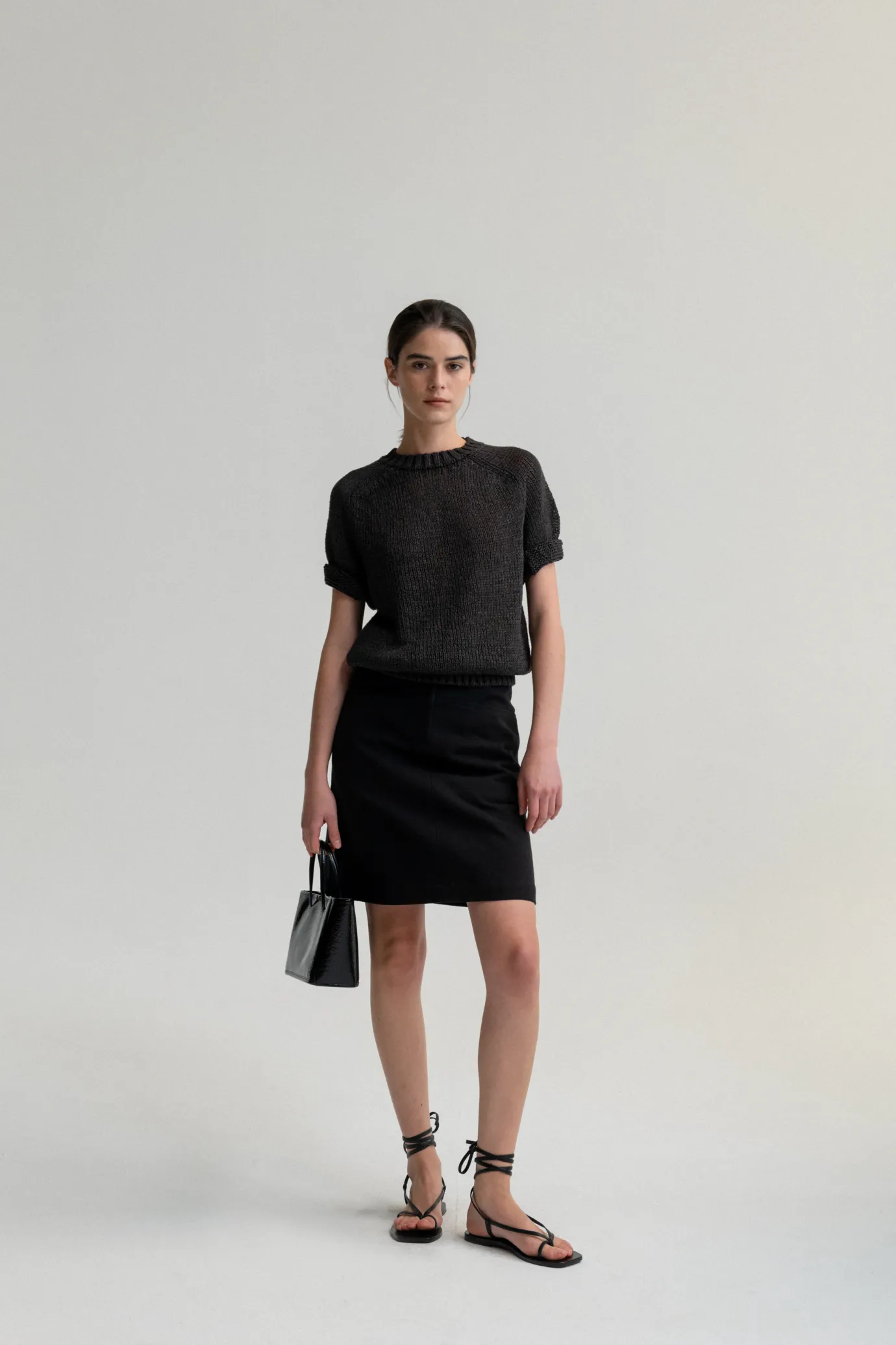 Nothing written Bags-20TH / Ain croco tote bag (Black)