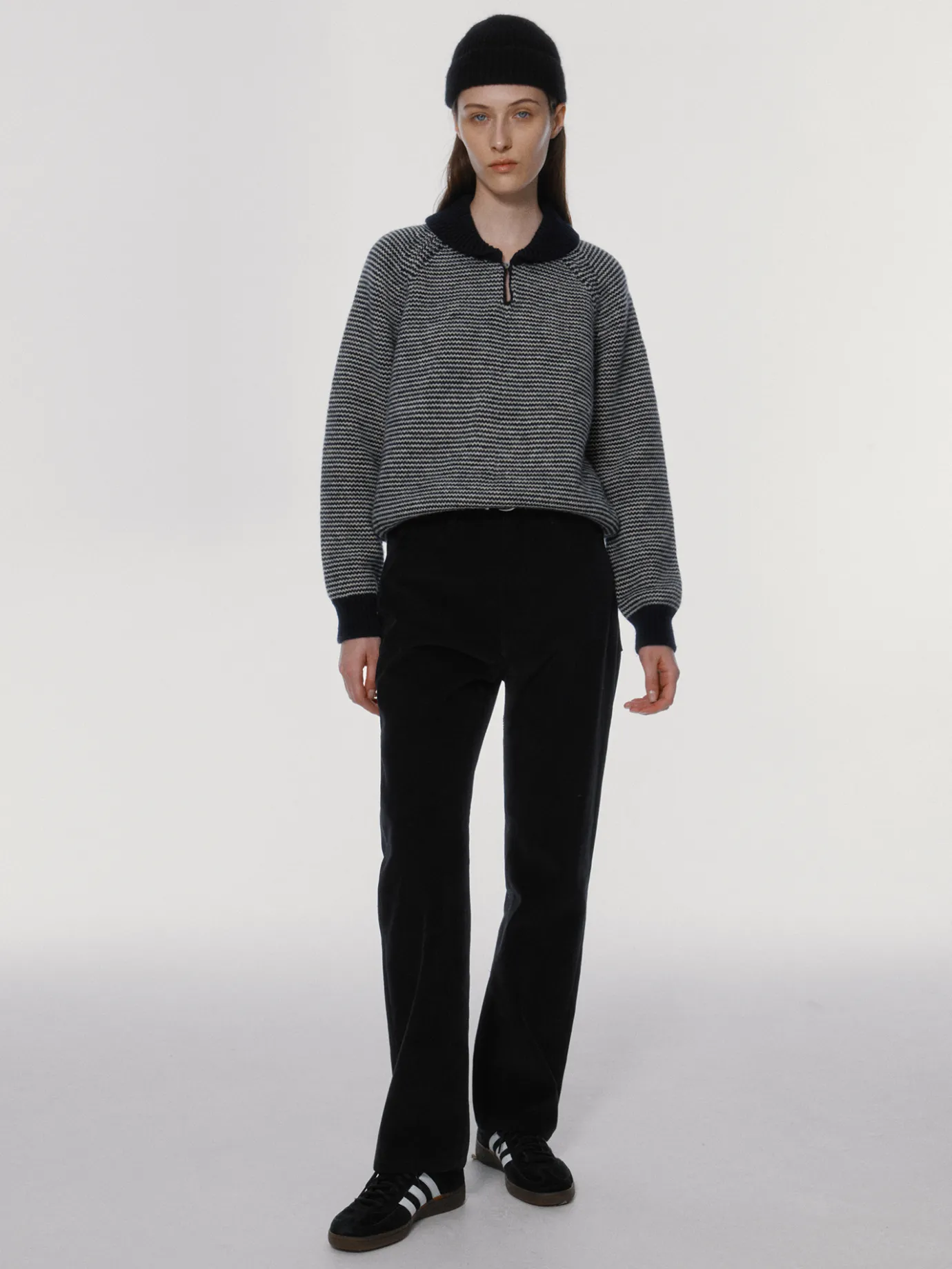 th__caron_stripe_jumper_d_3.webp Nothing written Knitwear-7TH / Caron stripe jumper (Dark navy)
