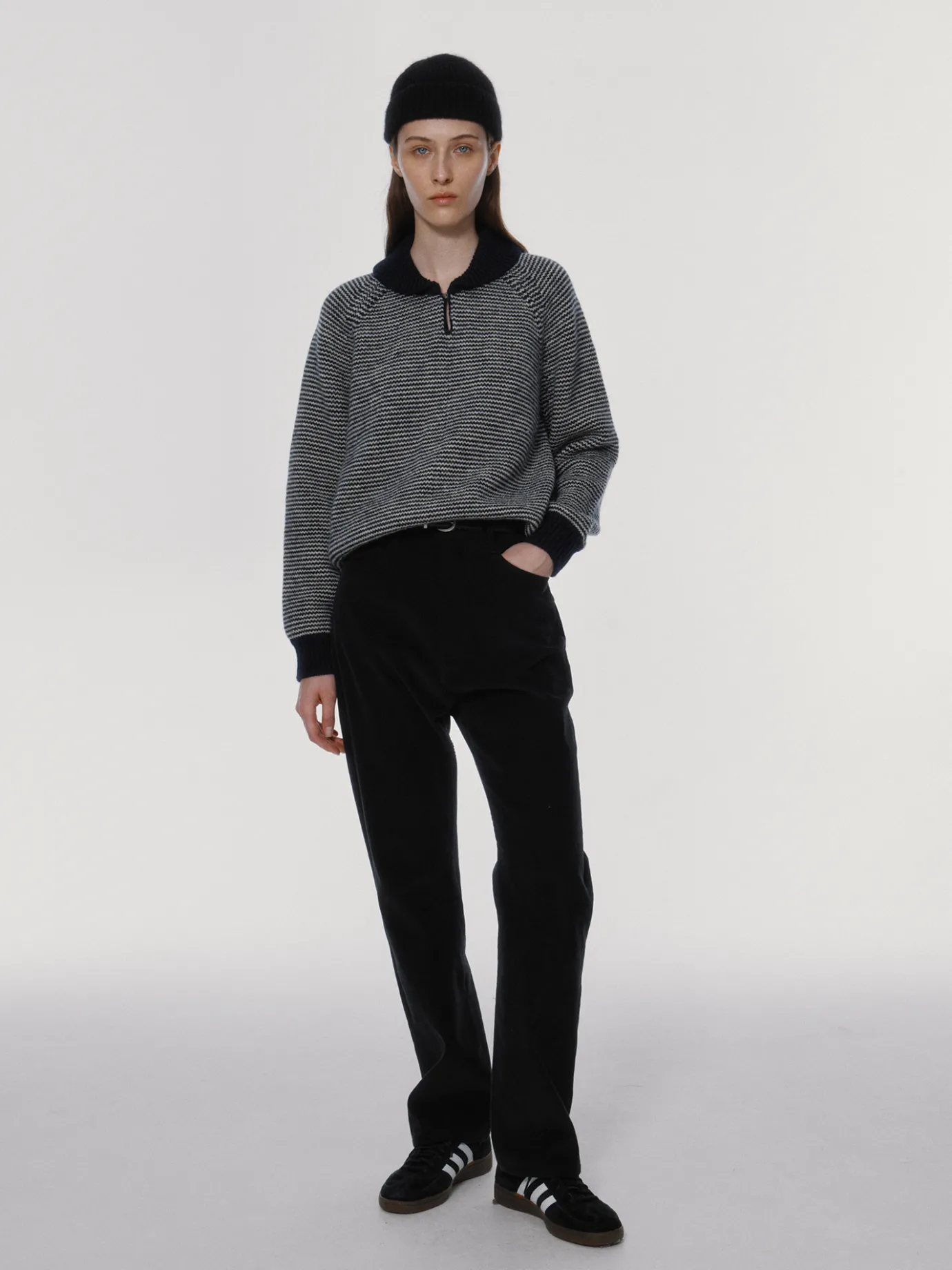 th__caron_stripe_jumper_d_4.webp Nothing written Knitwear-7TH / Caron stripe jumper (Dark navy)