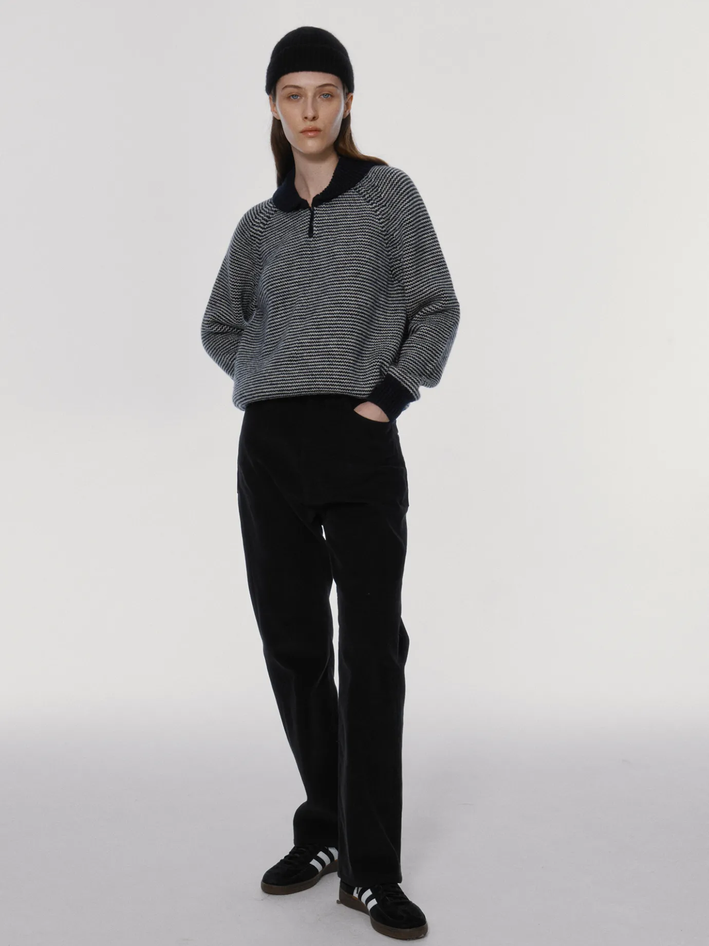 th__caron_stripe_jumper_d_5.webp Nothing written Knitwear-7TH / Caron stripe jumper (Dark navy)