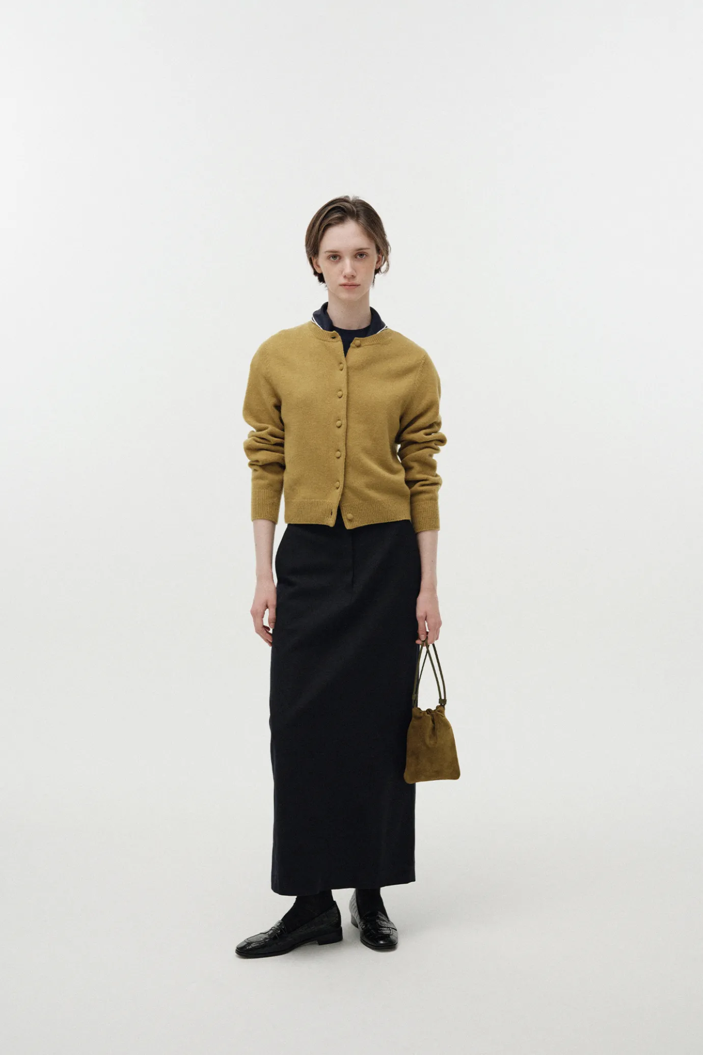 Nothing written Knitwear | Outwears-5TH / Diene round cardigan (Olive)