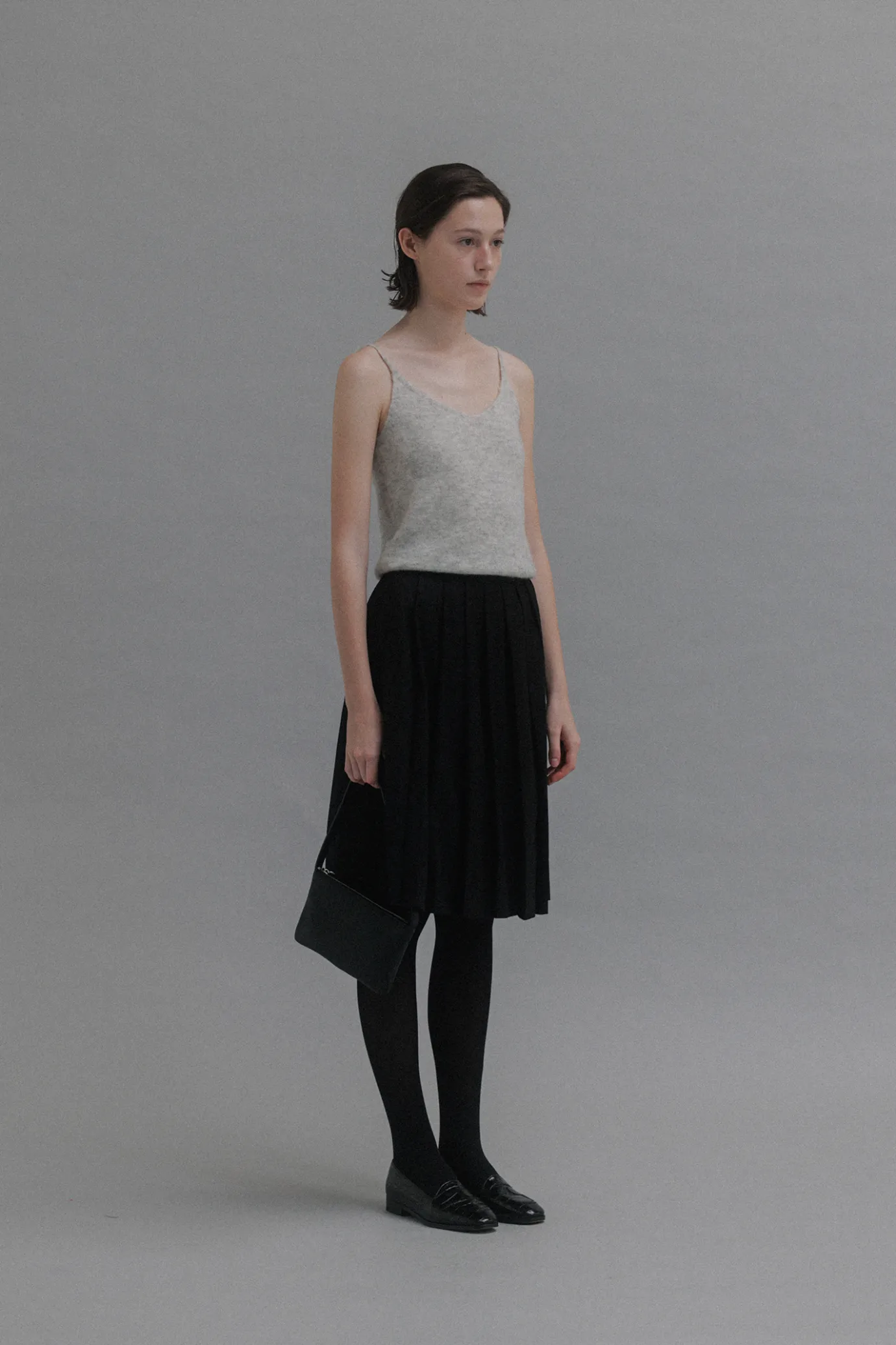 Nothing written Knitwear-4TH / Kotte alpaca sleeveless knit (Gray)