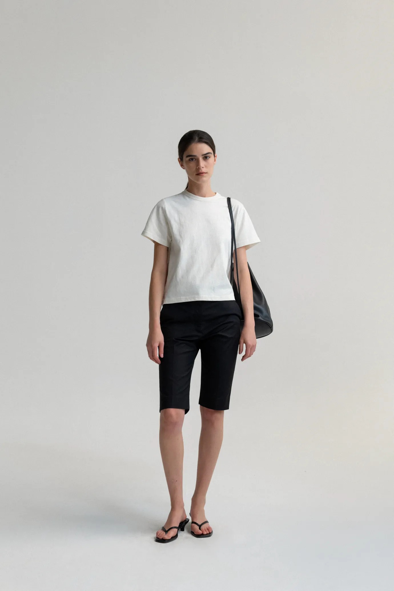 Nothing written T-shirt-6TH / Mori cotton t-shirt (Natural)