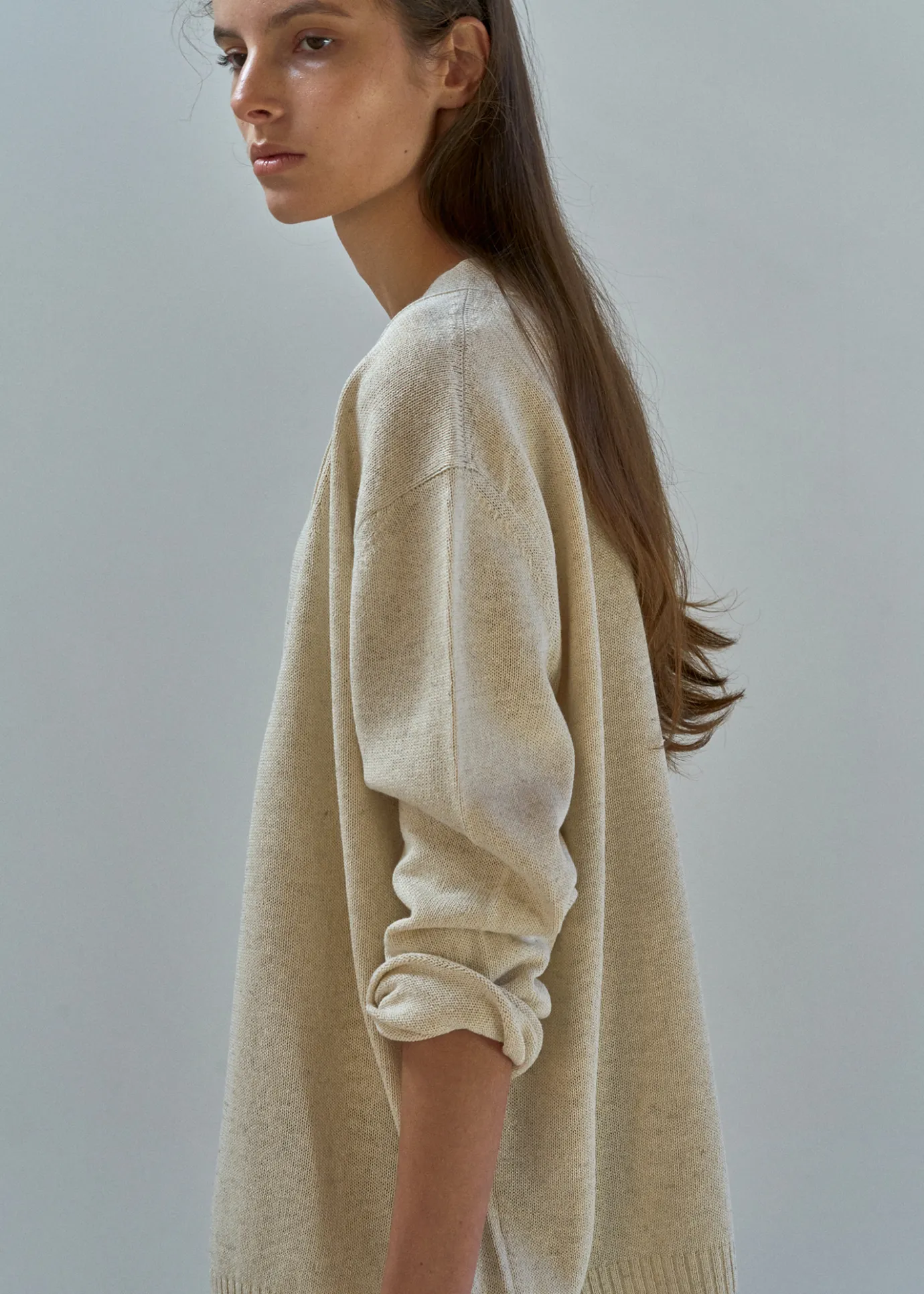 Nothing written Outwears-4TH / One button paper cardigan (Oatmeal)