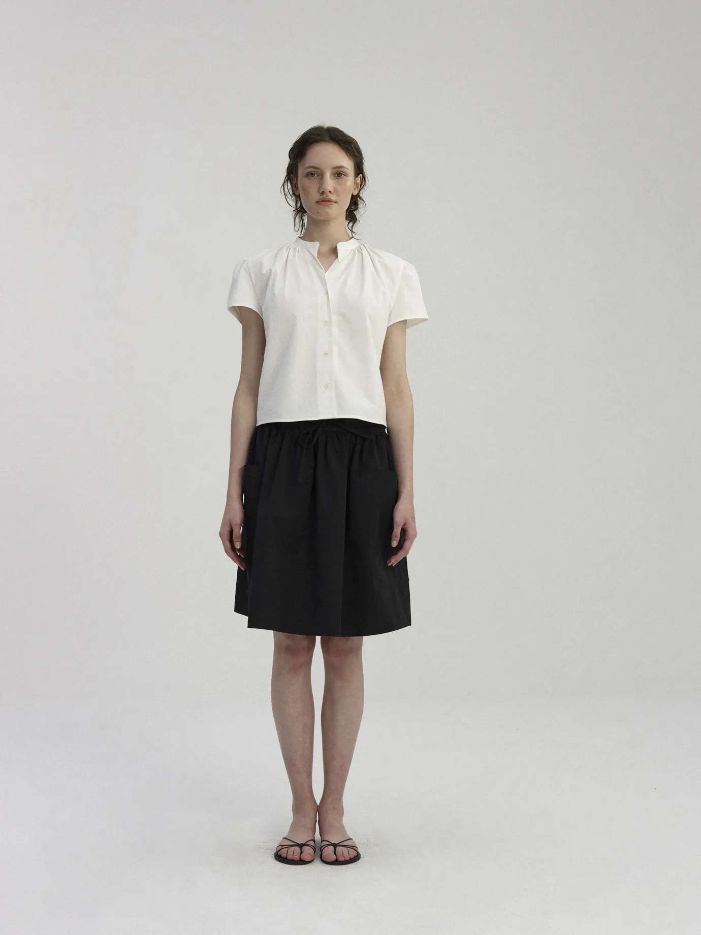 Nothing written Shirt-7TH / Pomé puff sleeve shirt (White)