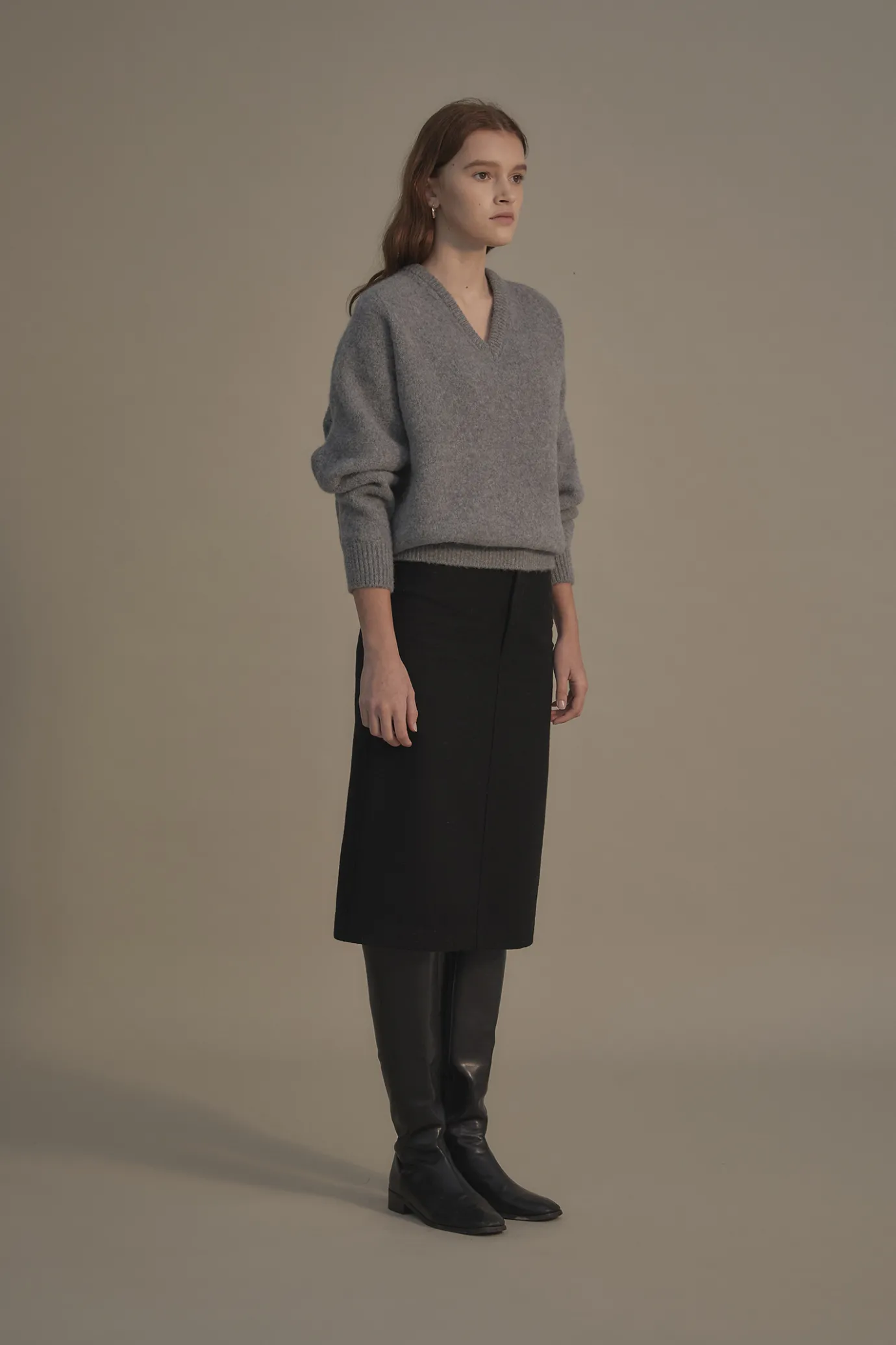 Nothing written Knitwear-14TH / Pound alpaca sweater (Gray)