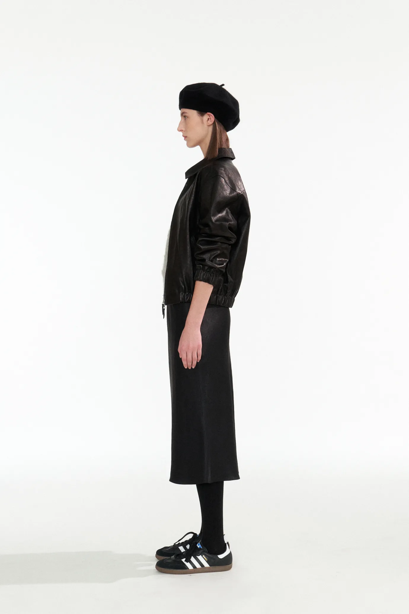 Nothing written Outwears-8TH / Vegetable leather blouson (Black)