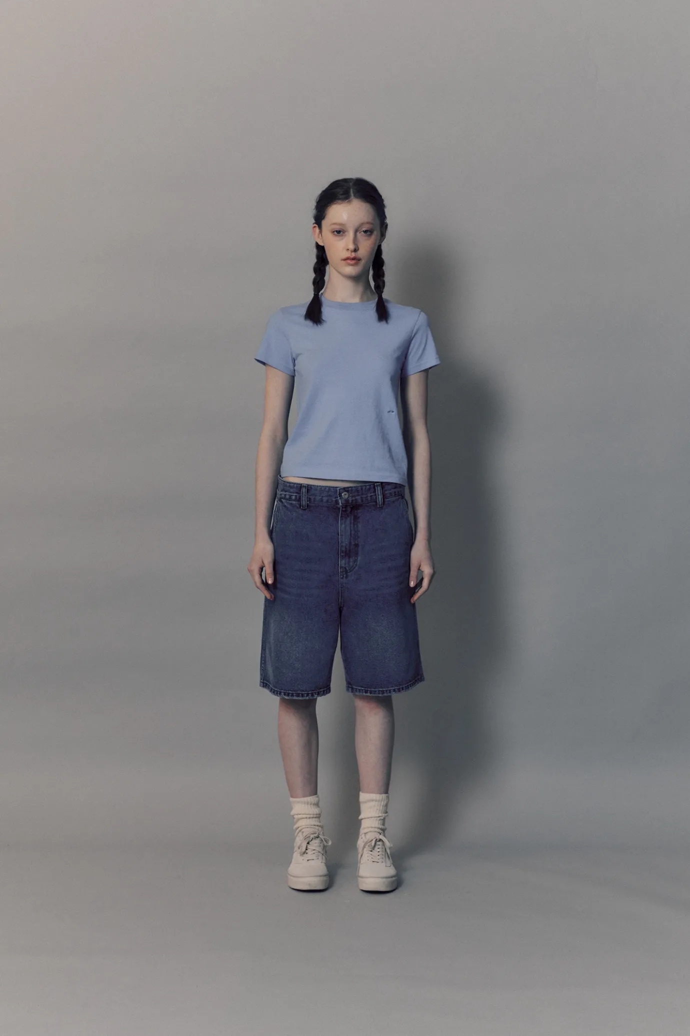 Nothing written T-shirt-Tina cotton t-shirt (Blue)