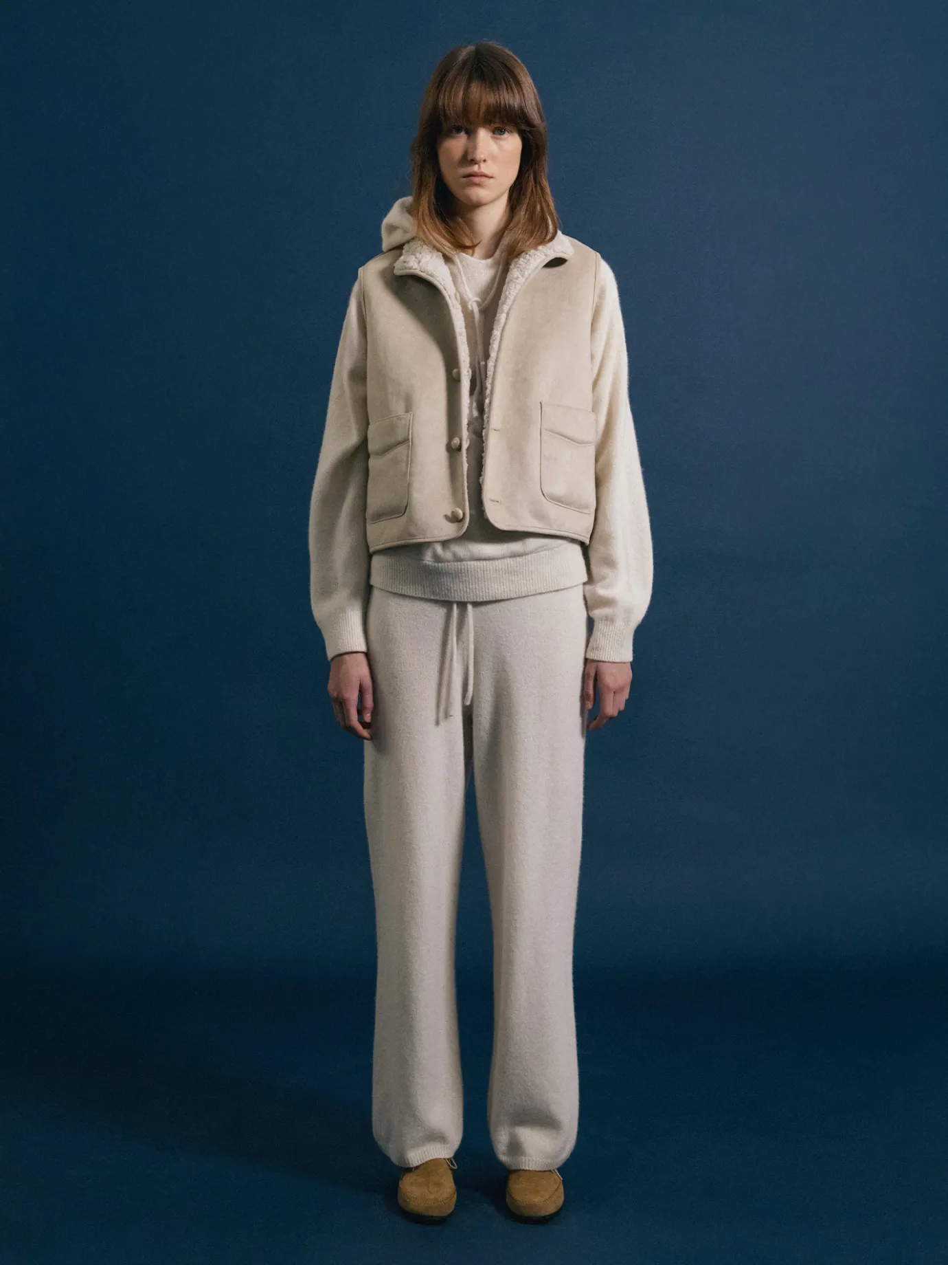 Nothing written Outwears-Vera reversible vest (Ivory beige)