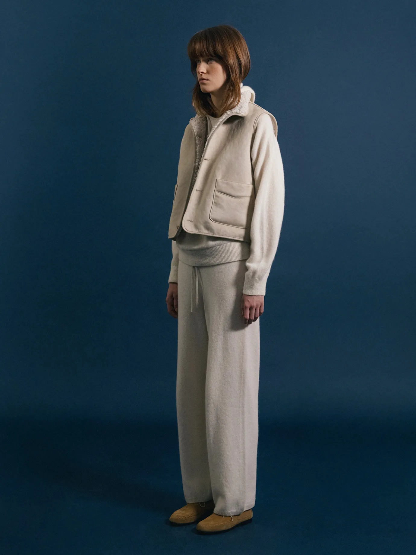 Nothing written Outwears-Vera reversible vest (Ivory beige)