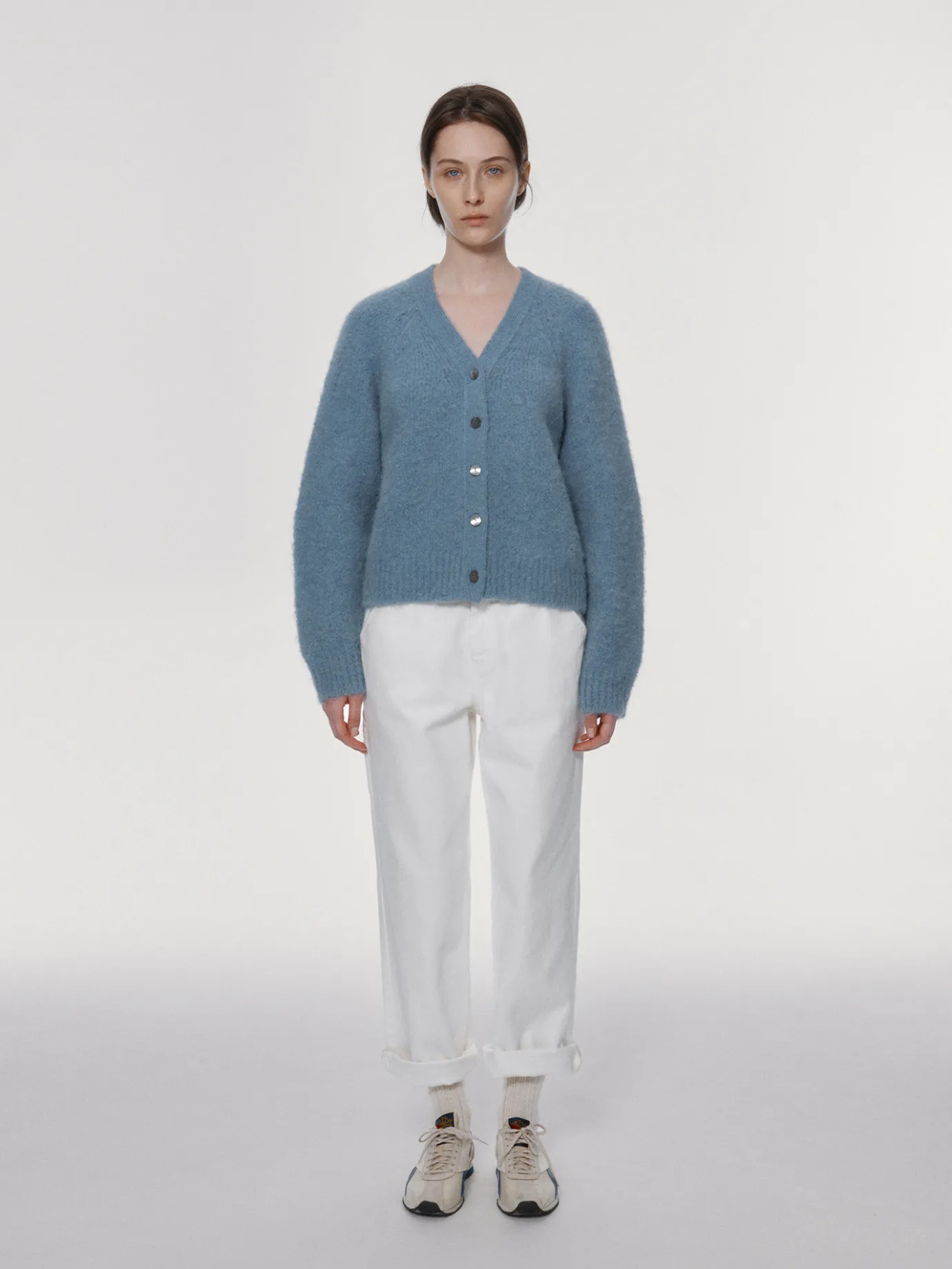 Nothing written Denim-Work cotton pants (White)